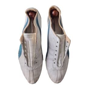 Vintage 70s Puma Tornado Track Spikes - Blue/White - Size 10 w/ Original Spikes